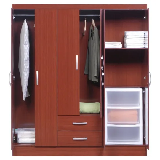 Closet Caoba 6 puertas 2 cajones