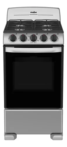Estufa Mabe Em5032baps1 A Gas 4 Quemadores Plateada 120v Puerta Con Visor