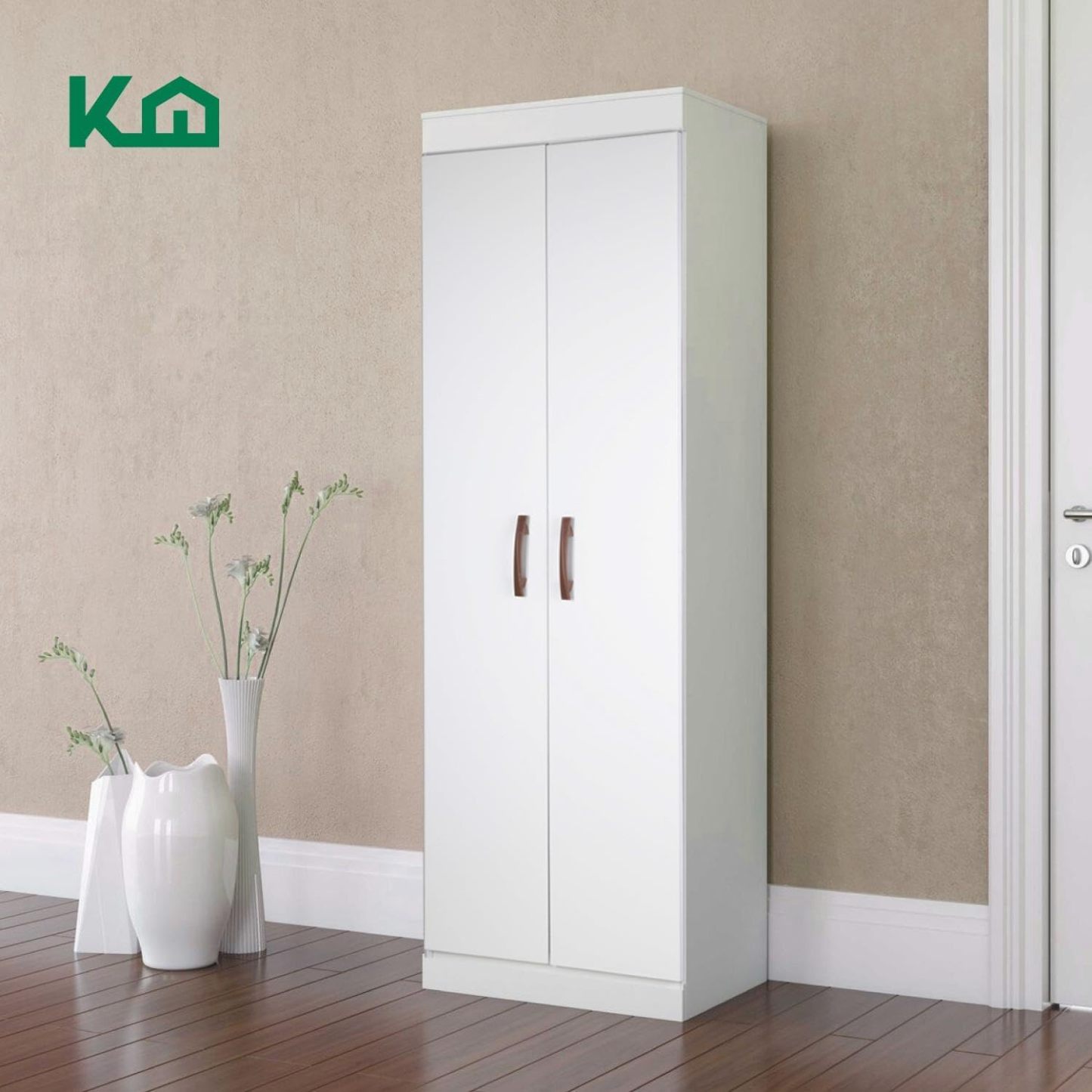 Kingshouse | Ropero De 6 Puertas con 2 Cajones – Color Café – Barra para Colgar – Estructura MDP – Mueble Organizador De Ropa – Armario para Casa, Recámara y Hogar