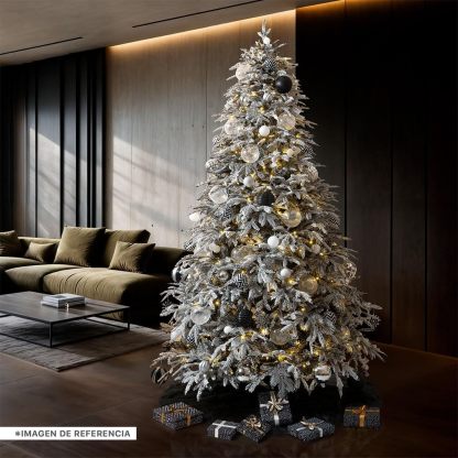 ESQUIMAL Árbol de Navidad Escarchado Ramas PVC y PE, Cedro del Himalaya Frondoso (Verde Nevado, 1.8 m)