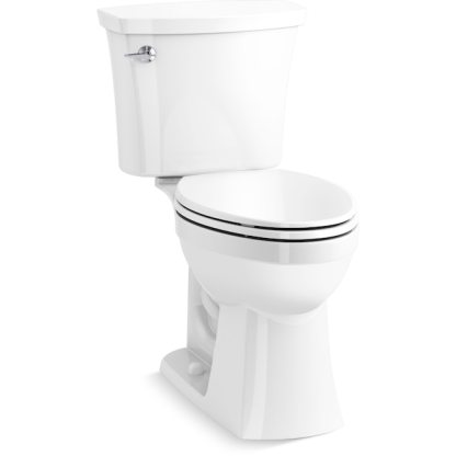 Inodoro de 2 piezas con cierre suave y altura de silla alargada blanca KOHLER Elliston WaterSense empotrable de 12 pulgadas, 1,28 GPF