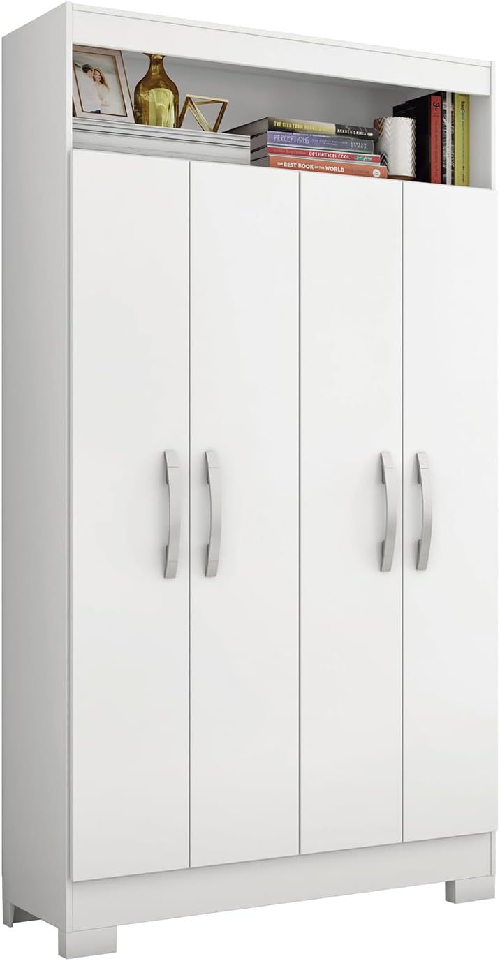 Skal Living Armario Multifuncional 4 Puertas Blanco/Rosa NT4040-BL