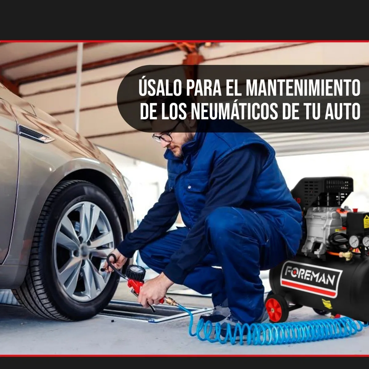 Compresor De Aire Eléctrico Portátil 25L 2.5hp Foreman FO25L