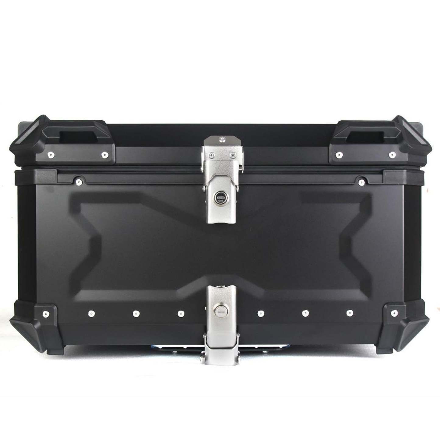 Baúl de motocicleta genérico, caja trasera, organizador de aluminio a prueba de golpes, caja para casco, baúl de almacenamiento de equipaje para 45L Plata
