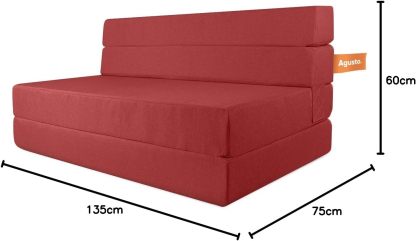 AGUSTO Sofá Cama Matrimonial Multifunción Colchon Plegable Futon Chaise Sillon Puff (Gris Oxford)