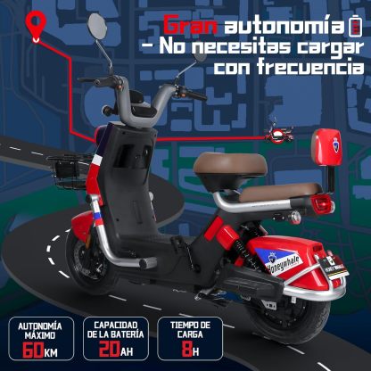 HONEYWHALE KC PRO Bicicleta Electrica para Adultos, Moto Electrica con Alarma, Potencia Motor Hasta 800W, Velocidad Máxima 45KM/H, Autonomía 60KM, Compatible con Desbloqueo NFC