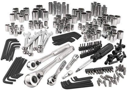 Craftsman - Juego de herramientas métricas SAE de 230 piezas, 230 piezas, juego de llaves de carraca, estuche de transporte incluido