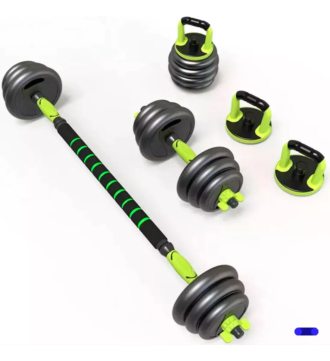 Set gym mancuernas 20kg color verde neón Black Mamut