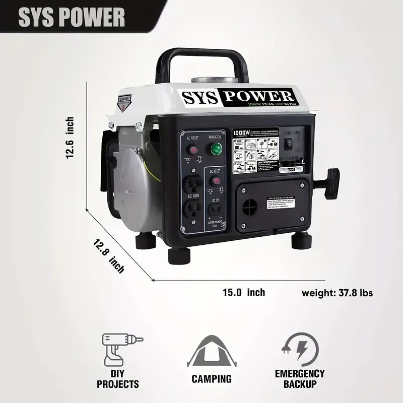 Generador portátil de 1000 W, generador pequeño para acampar al aire libre, ultraligero, compatible con la EPA