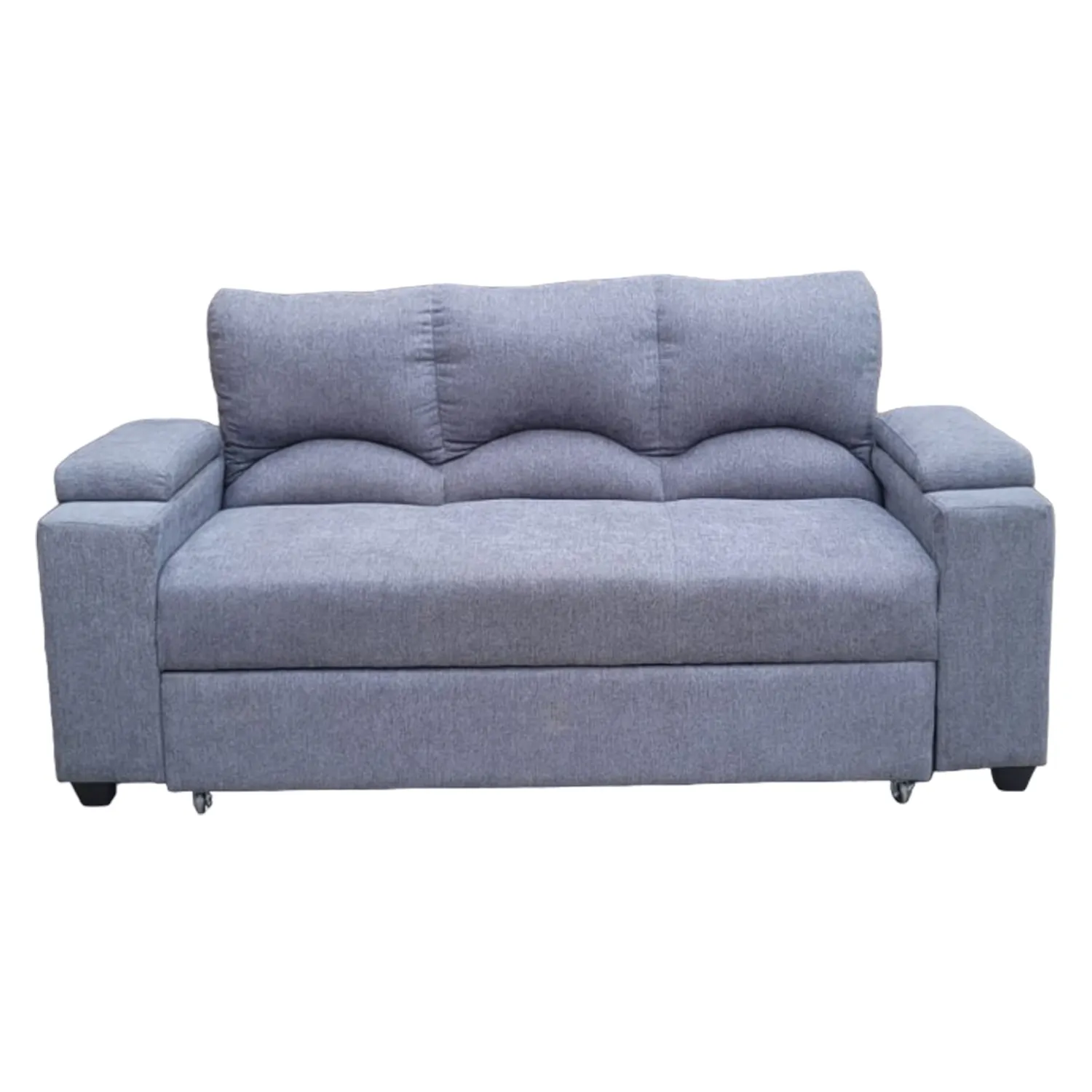 SOFA CAMA FUNCIONAL 2 PZ DECO LINO GRIS OSCURO