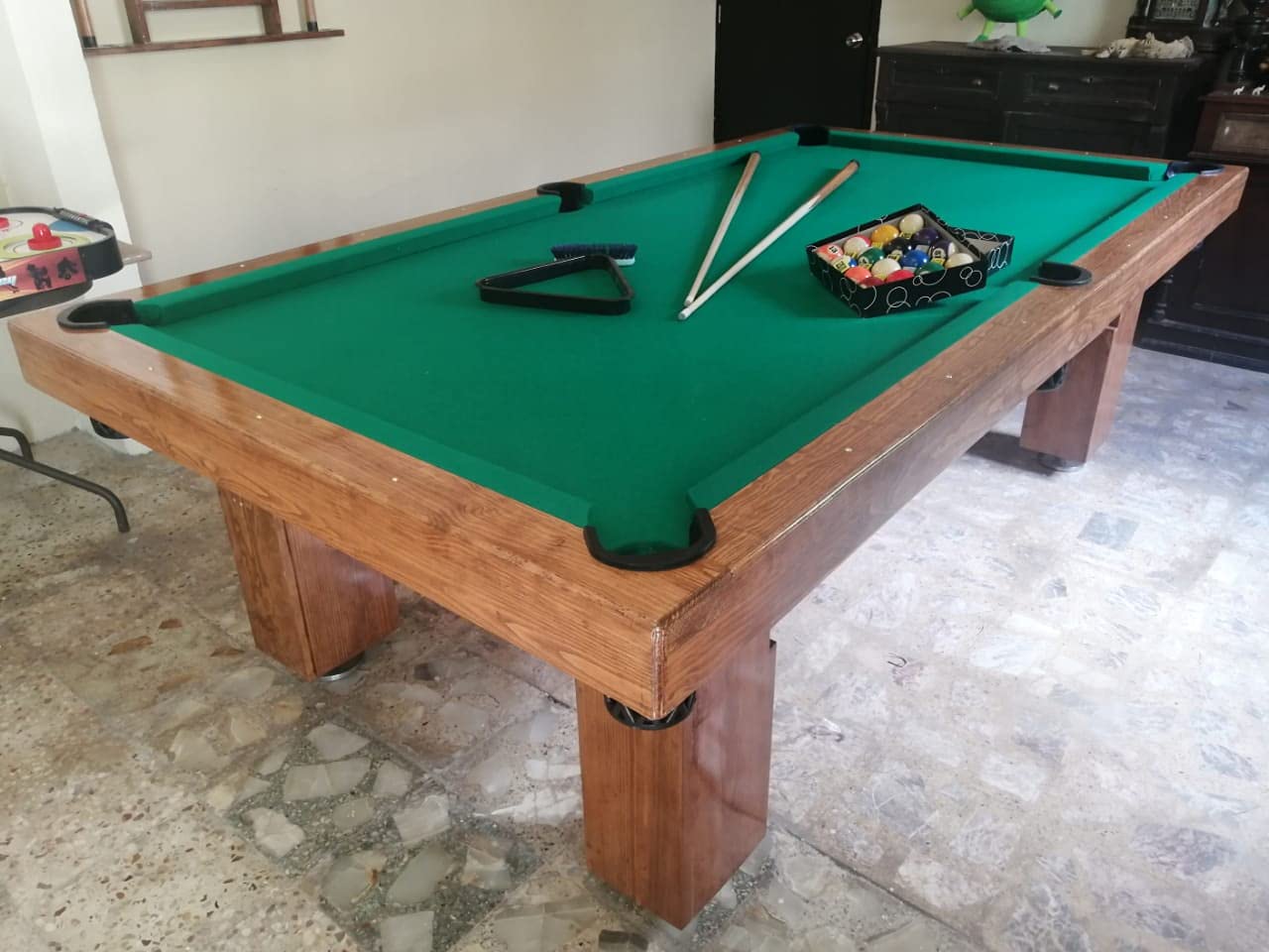 Mesa de Billar con Cubierta para Comedor Hecha a Mano en México Mesas Profesionales (Rojo)