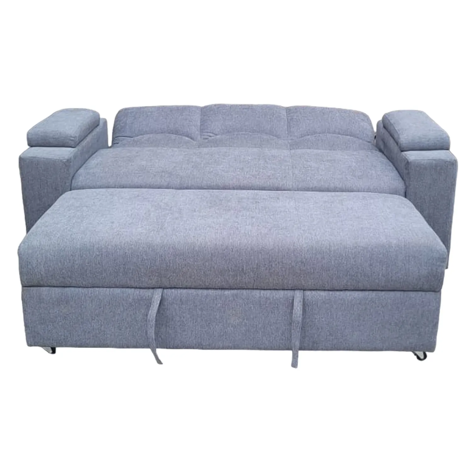 SOFA CAMA FUNCIONAL 2 PZ DECO LINO GRIS OSCURO
