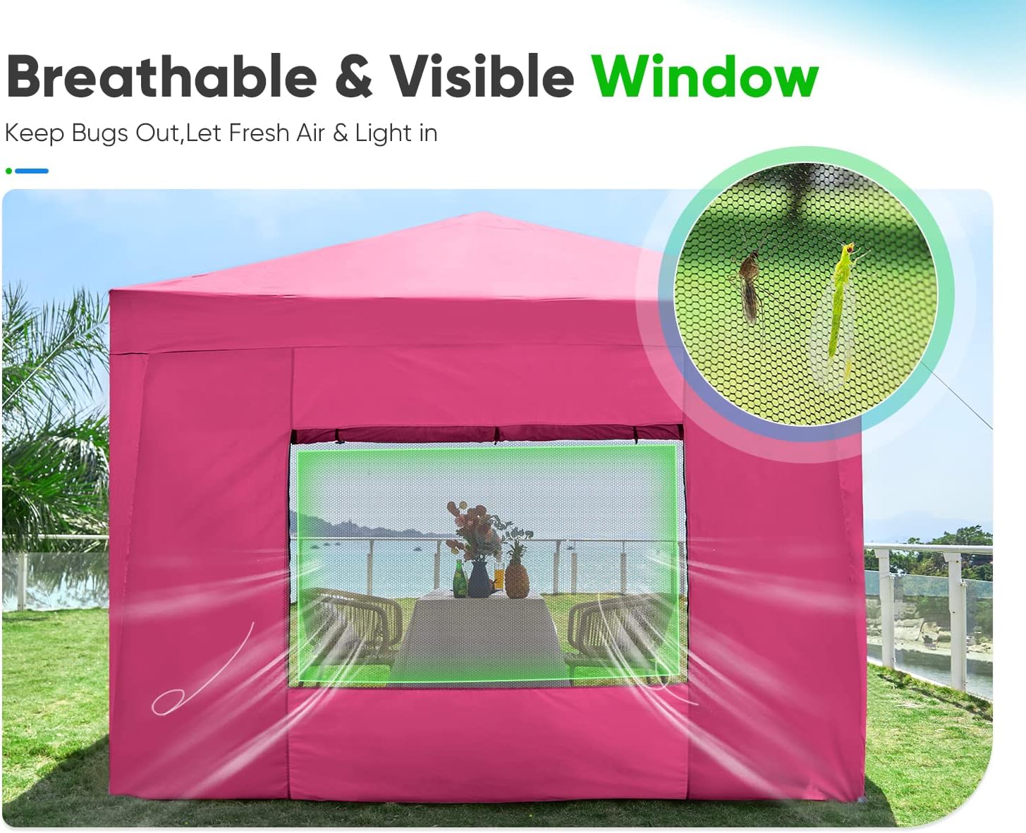 Quictent - Tienda de campaña desplegable de privacidad de 10 x 10 pulgadas con paredes laterales y ventanas ventiladas enrollables, configuración para una persona, fácil refugio para eventos