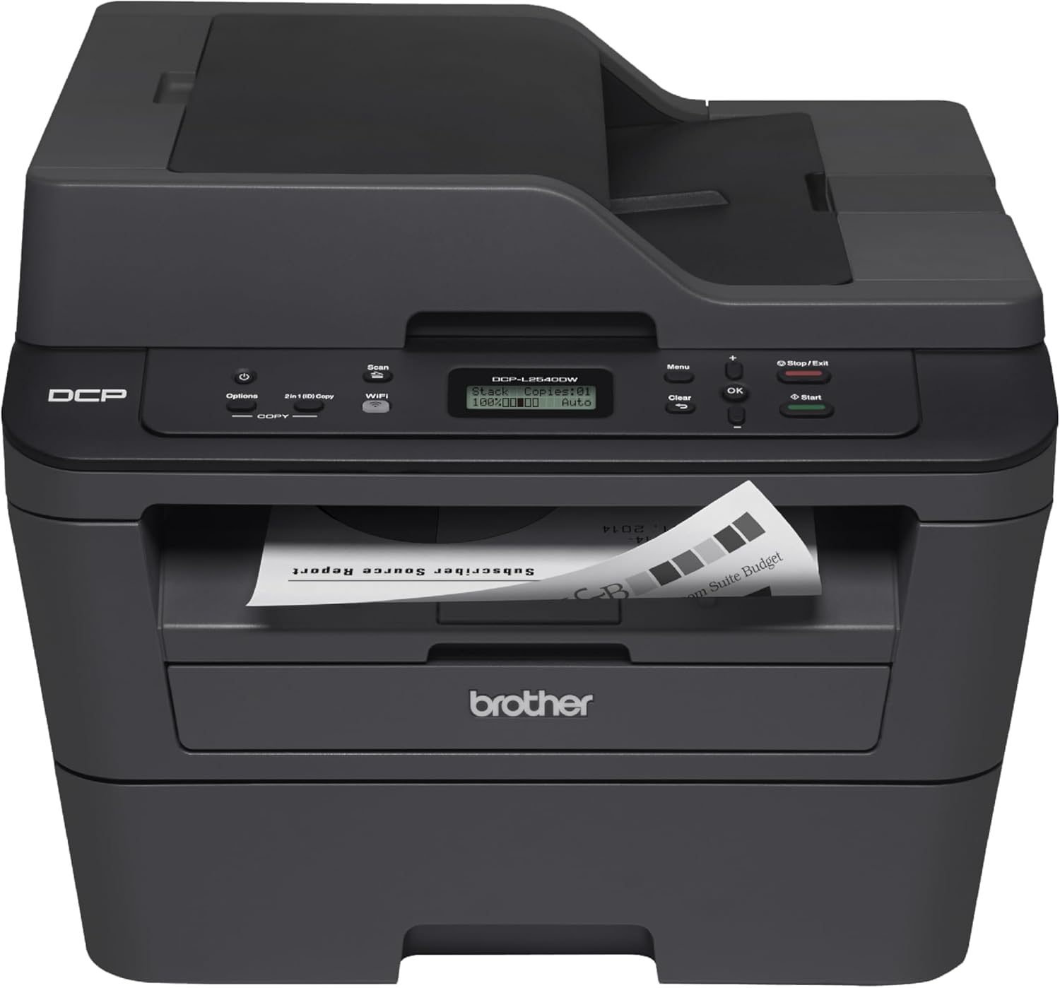 Brother Impresora Multifuncional Láser 3 en 1, DCPL2540DW| Impresión, Copiado y Escaneado| Multifunción, Impresión Dúplex, Conectividad Inalámbrica| Imprime 30 Págs. por Minuto