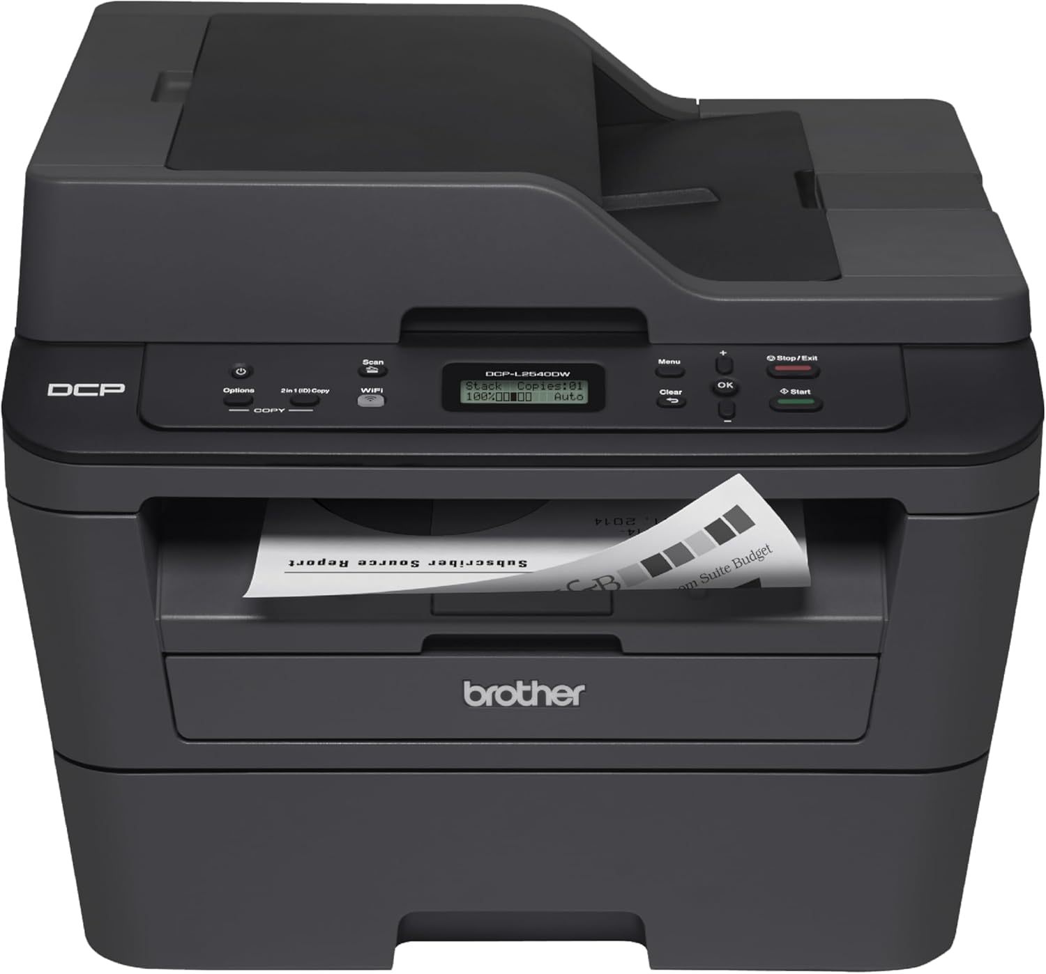 Brother Impresora Multifuncional Láser 3 en 1, DCPL2540DW| Impresión, Copiado y Escaneado| Multifunción, Impresión Dúplex, Conectividad Inalámbrica| Imprime 30 Págs. por Minuto