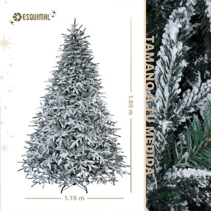 ESQUIMAL Árbol de Navidad Escarchado Ramas PVC y PE, Cedro del Himalaya Frondoso (Verde Nevado, 1.8 m)