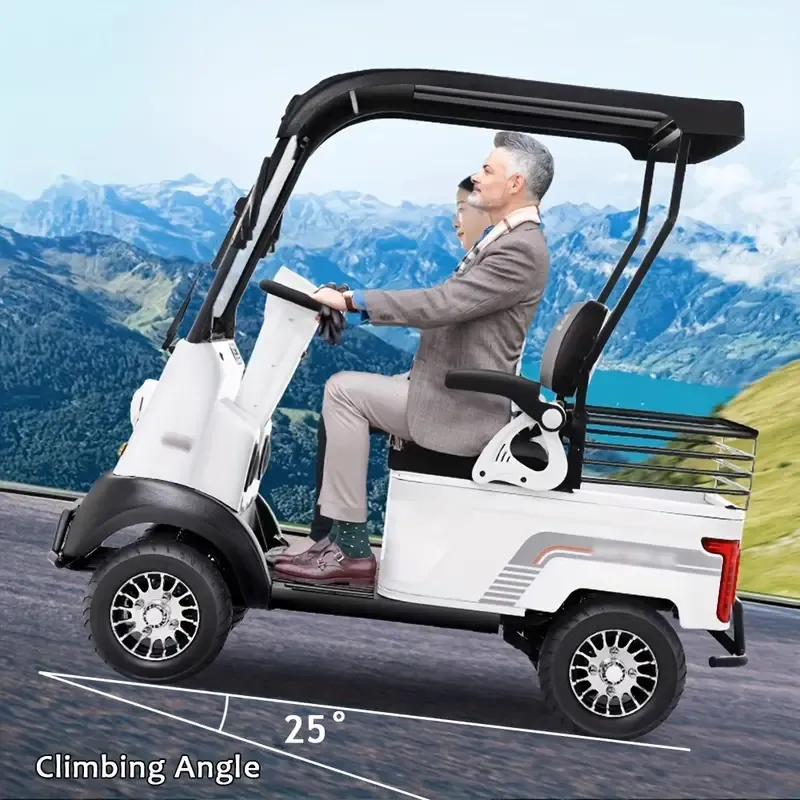 Scooter de movilidad de 4 ruedas para adultos, 50 millas de alcance, 18 mph, faro, cesta, cargador, llave remota, scooter de movilidad compacto y resistente para viajes, adultos, ancianos