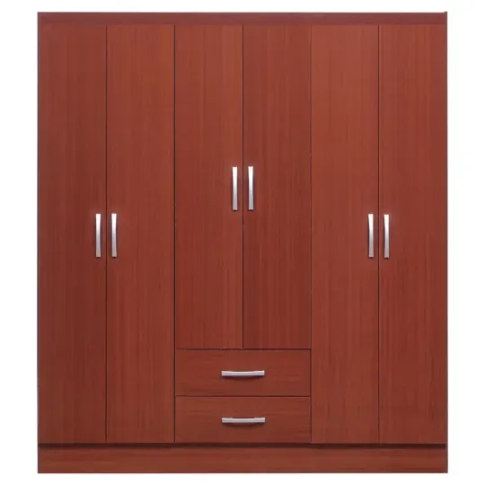 Closet Caoba 6 puertas 2 cajones