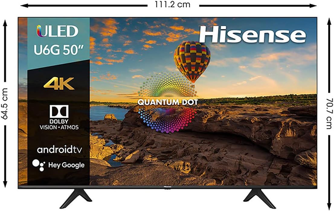 Hisense Pantalla QLED de 43" 43QD6N Google TV Works with Alexa 2024