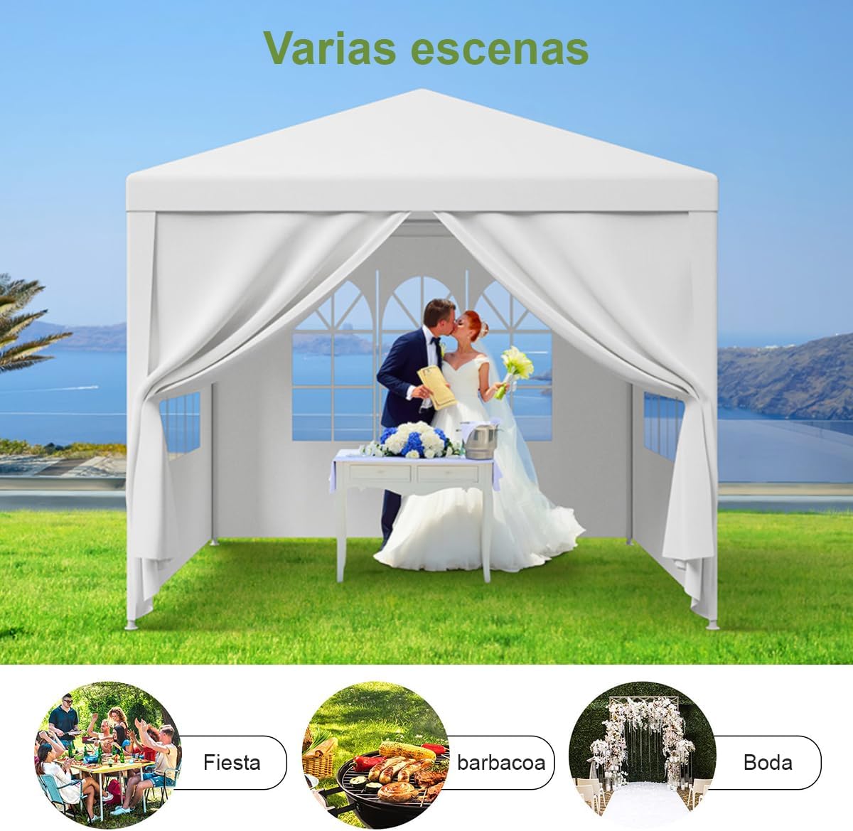 Toldos Plegables Tienda De Fiesta Carpa Impermeable (3m*6m)