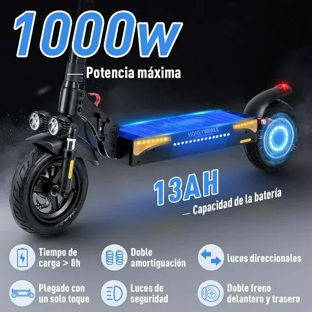 Scooter Eléctrico Honey Whale T4-B Negro Honey whale T4