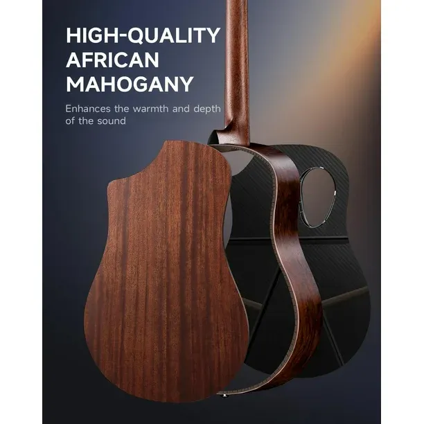 Guitarra acústica Donner Carbon X Wood Rising-G1 con kit de 38 pulgadas