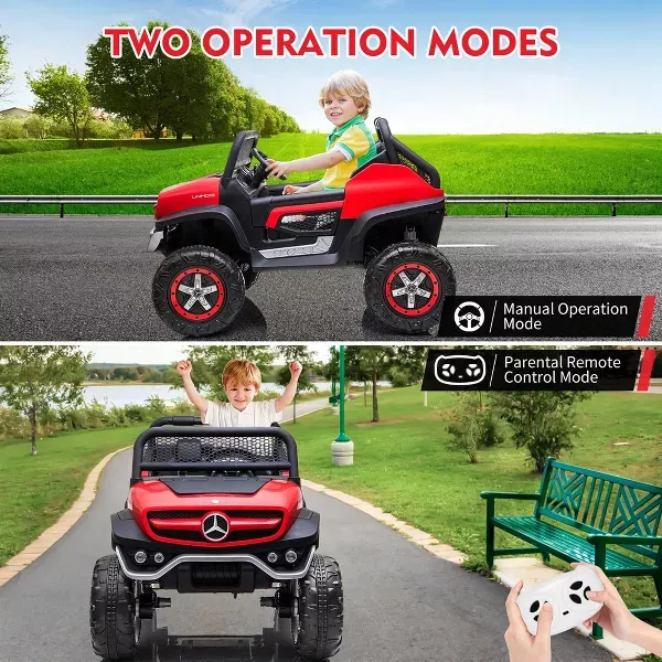 Camión de paseo de 24V para niños, coche eléctrico de 2 plazas con licencia Mercedes Benz para niños pequeños, juguete para montar con Control remoto