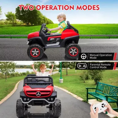 Camión de paseo de 24V para niños, coche eléctrico de 2 plazas con licencia Mercedes Benz para niños pequeños, juguete para montar con Control remoto
