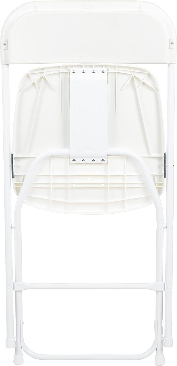Juego de 10 sillas plegables de plástico - Silla plegable liviana y apilable con capacidad de peso de 650 LB en color blanco