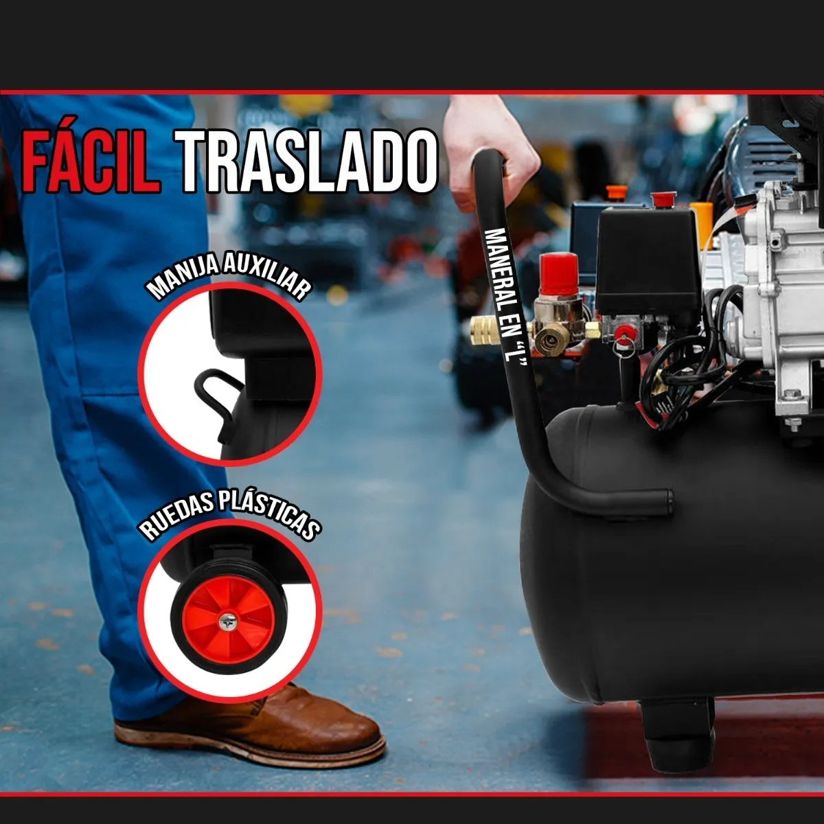 Compresor De Aire Eléctrico Portátil 25L 2.5hp Foreman FO25L