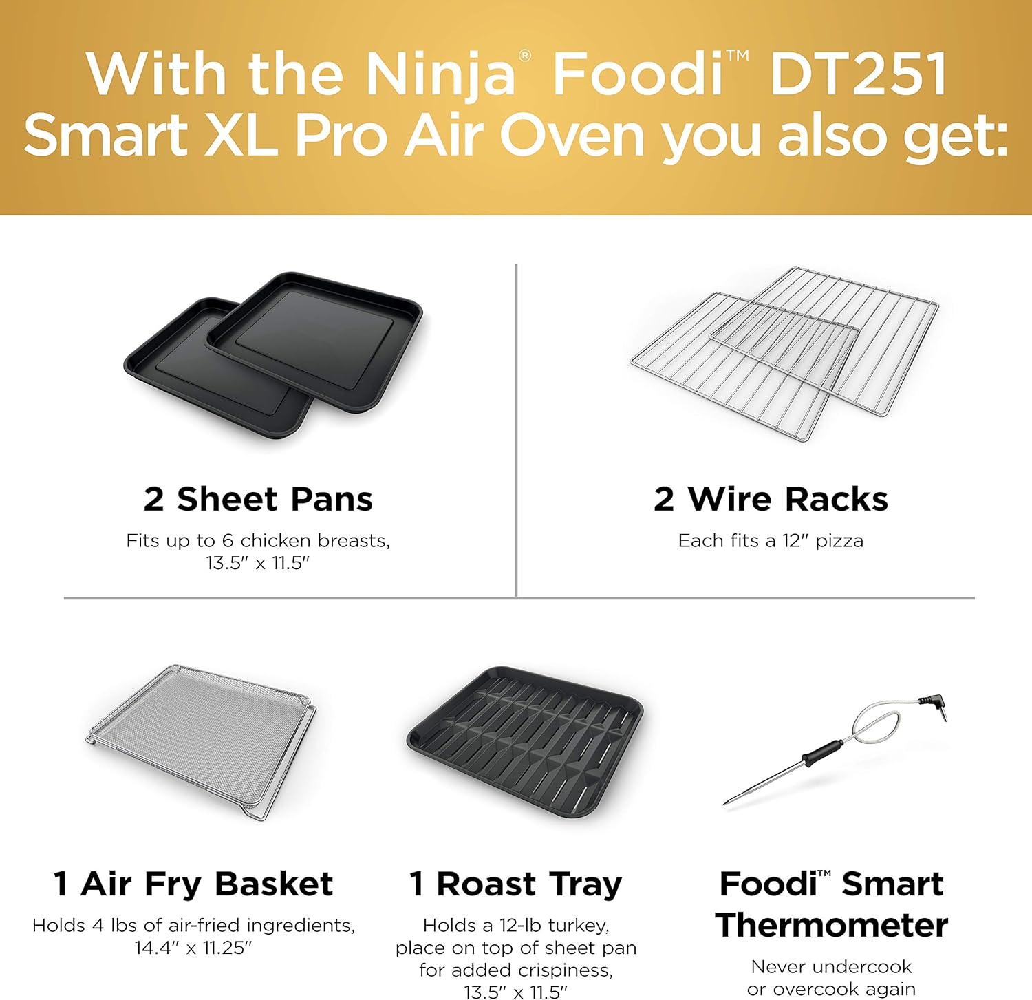 Ninja - Horno eléctrico con Air Fryer XL Pro 10 en 1, Foodi | DT251—Toalla de limpieza de doble espesor