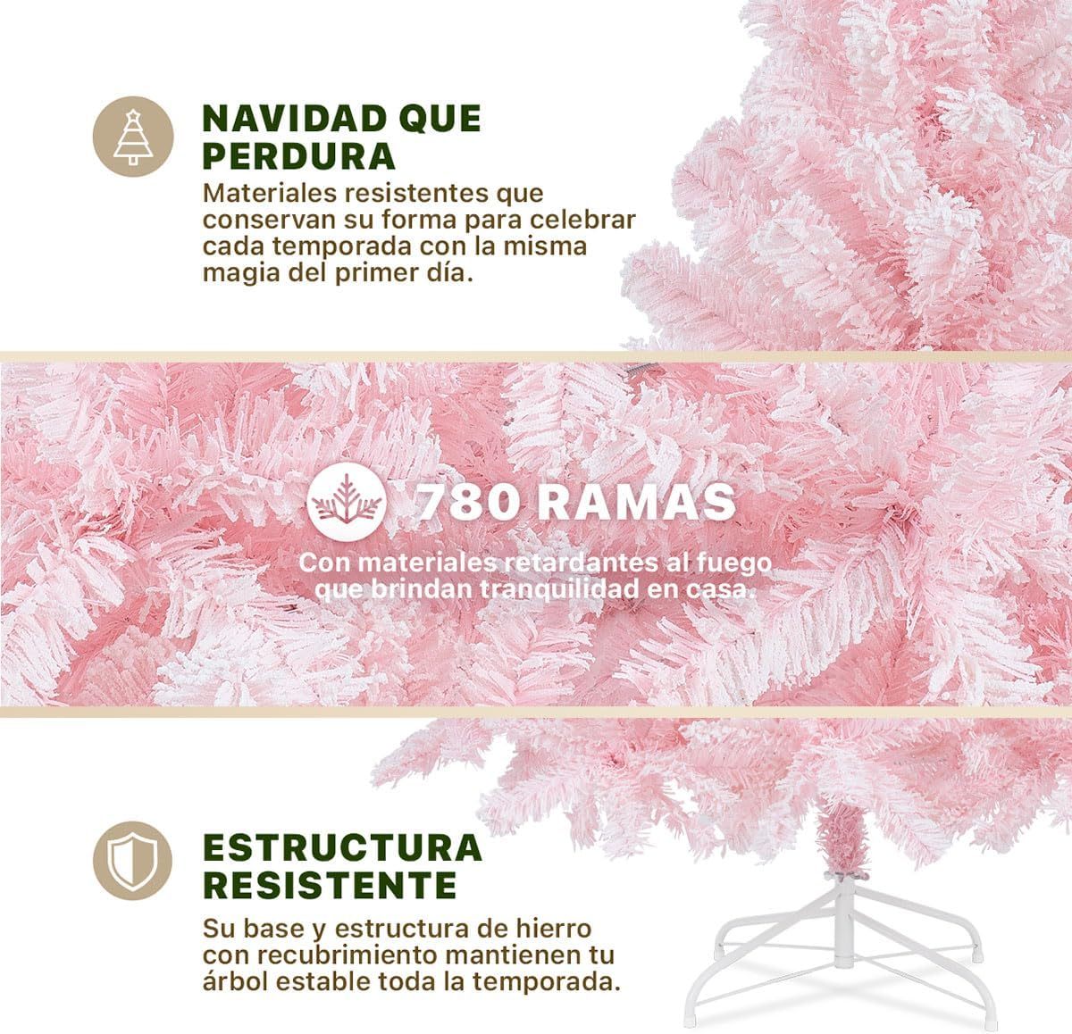 ESQUIMAL Árbol de Navidad Frondoso con Ramas Escarchadas, Pino Navideño (Azul Nevado, 1.8 m)