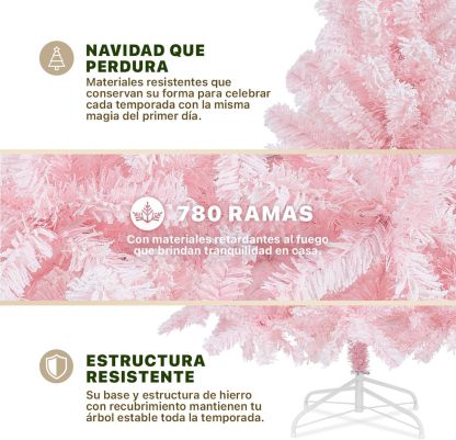 ESQUIMAL Árbol de Navidad Frondoso con Ramas Escarchadas, Pino Navideño (Azul Nevado, 1.8 m)