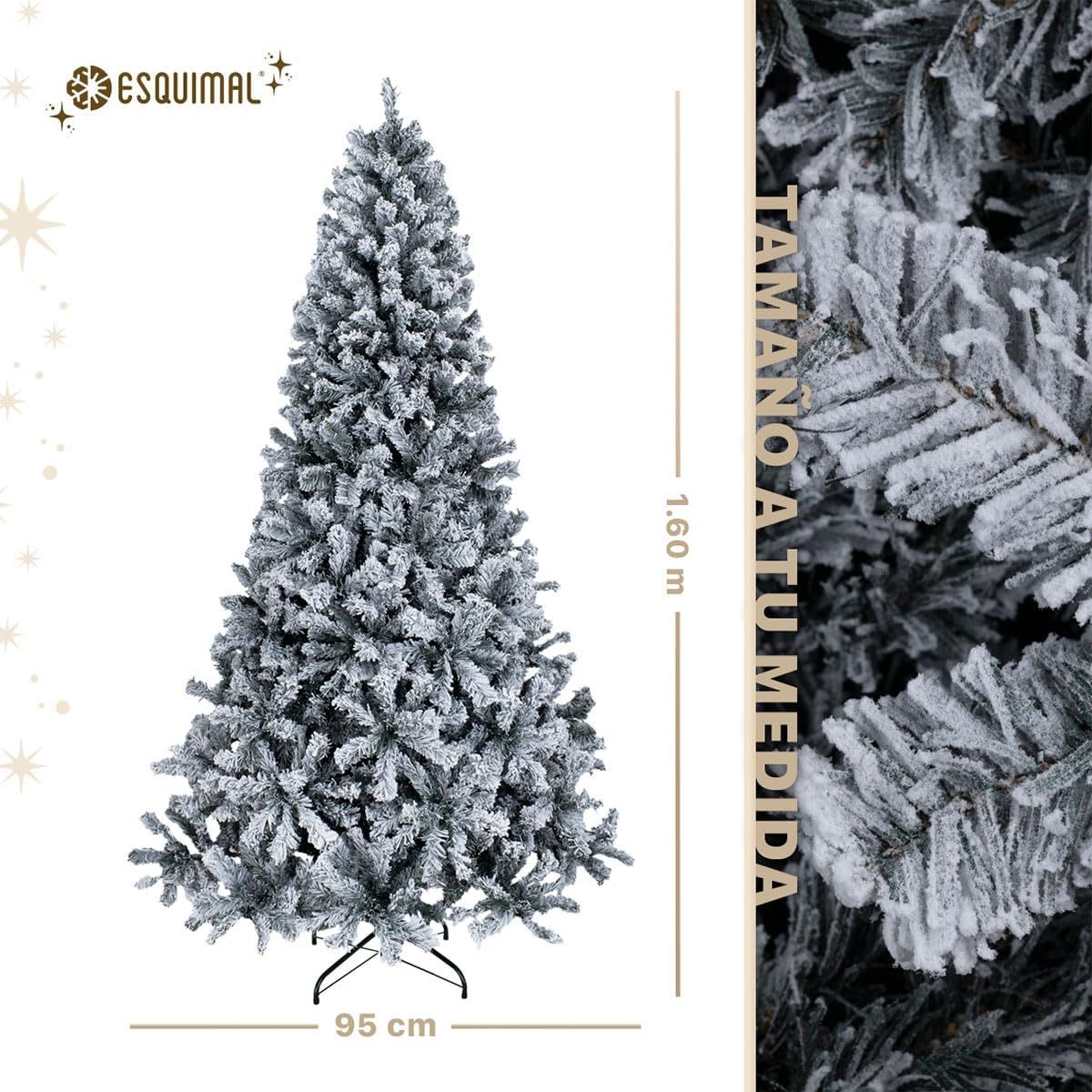 ESQUIMAL Árbol de Navidad Frondoso con Ramas Escarchadas, Pino Navideño (Azul Nevado, 1.8 m)