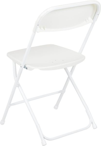 Juego de 10 sillas plegables de plástico - Silla plegable liviana y apilable con capacidad de peso de 650 LB en color blanco