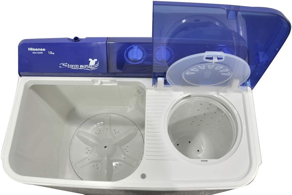 Hisense WSA1102PCN Lavadora Semiautomätica Doble Tina 11 Kg, Blanco/Gris