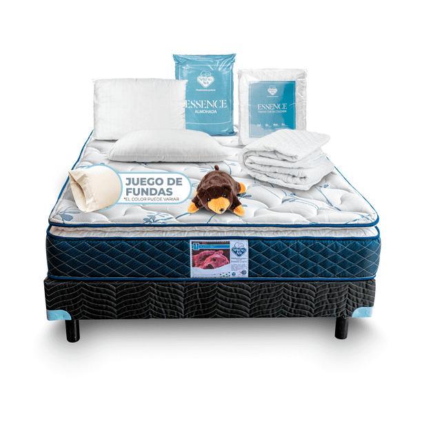 Colchón Box 2 Almohadas Spring Air Cubre Colchón Matrimonial 2 Fundas Osito Spring Air Carmín