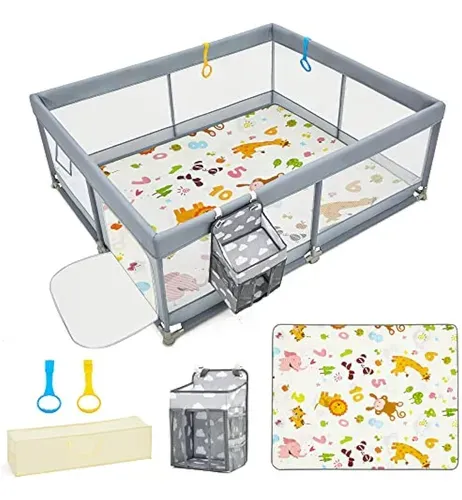 Parque Infantil Con Tapete Para Bebés Y