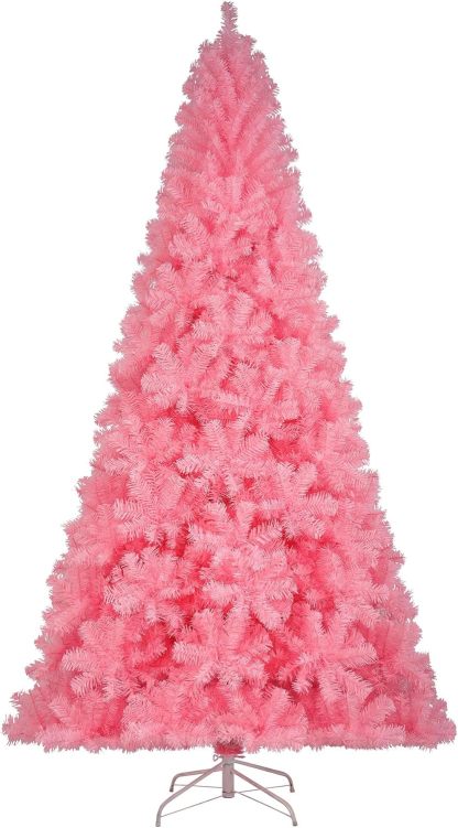 KTKDE Árbol de Navidad artificial de abeto de 7 pies, árbol de Navidad verde realista con 1.450 puntas de árbol, 300 postes de luz LED alimentados por pilas, pentáculo dorado de 7.8 pulgadas, perfecto