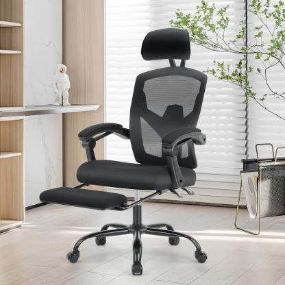 🔥Limited stock Only $29.9 today🎁Ergonomic Office Chair with Foot Rest and Adjustable Headrest, Mesh Swivel Rolling Task Chair
