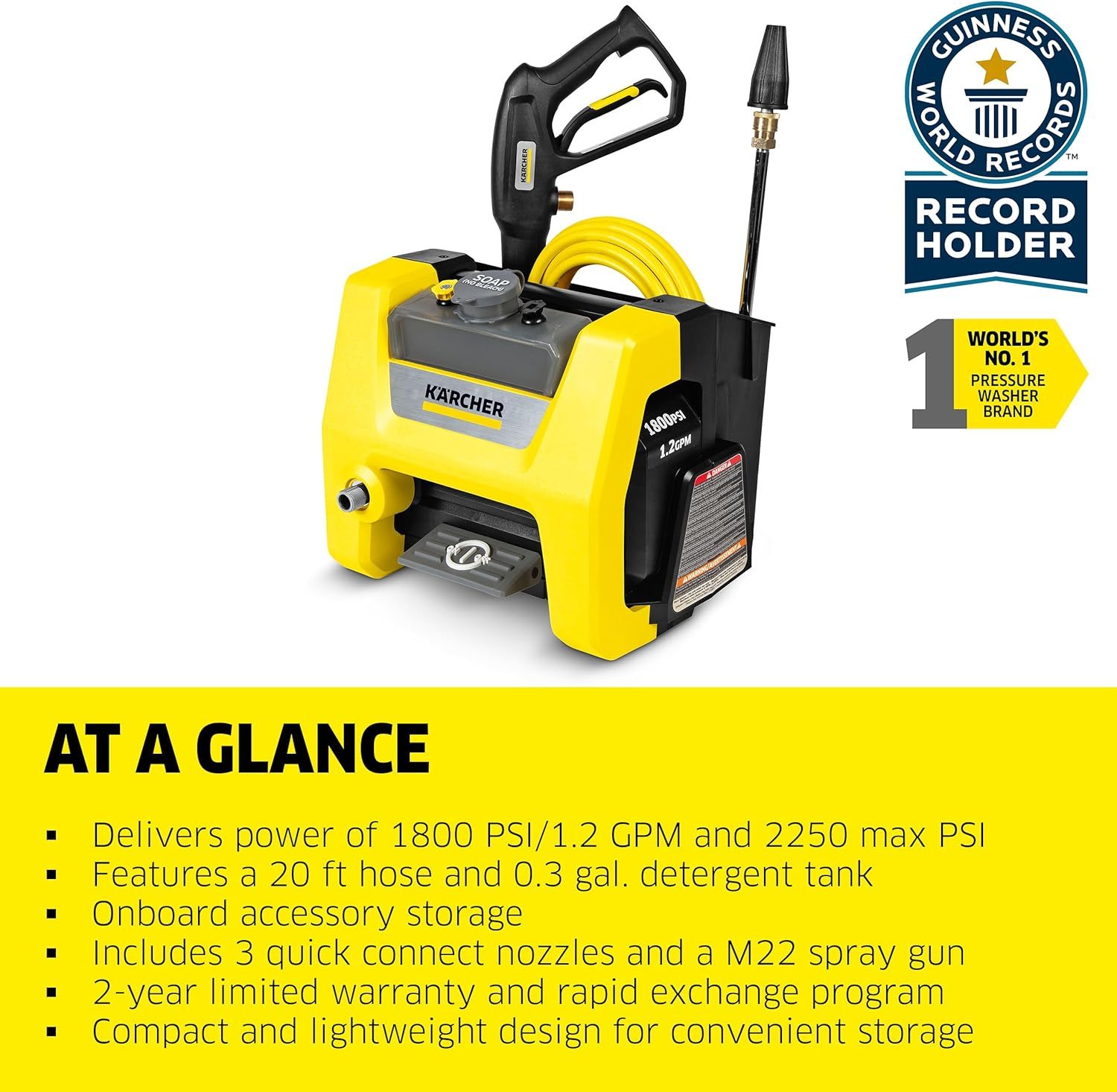 Karcher - Máquina limpiadora eléctrica a presión, K1700 Cubo, Amarillo