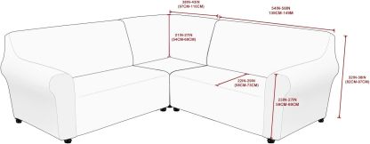 MIFXIN - Fundas de sofá de esquina seccionales de 5 asientos en forma de L, 3 piezas de terciopelo elástico, suave, lavable, protector de sofá para sofás de esquina de 5 plazas (negro)