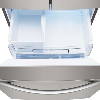 Refrigerador LG French Door 22 pies cúbicos, Acero Inoxidable con Autodiagnóstico Smart Diagnosis, descongelacion automatica, gris, modelo GF22BGSK