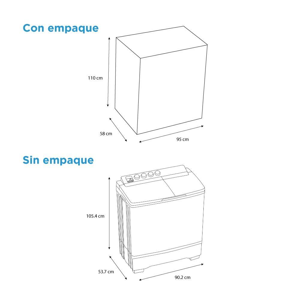 Lavadora Midea Dos tinas 19 kg Blanca