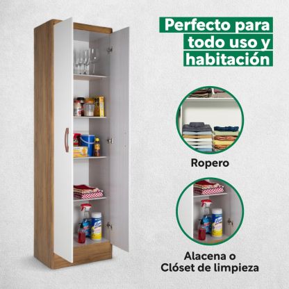 Kingshouse | Ropero De 6 Puertas con 2 Cajones – Color Café – Barra para Colgar – Estructura MDP – Mueble Organizador De Ropa – Armario para Casa, Recámara y Hogar