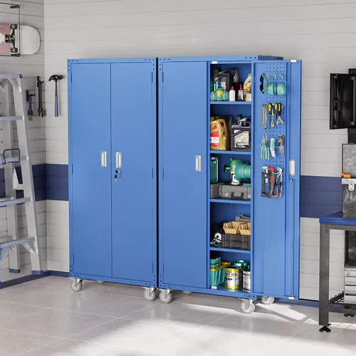 Vingli Armario De Almacenamiento De Metal De 72 Pulgadas De Azul