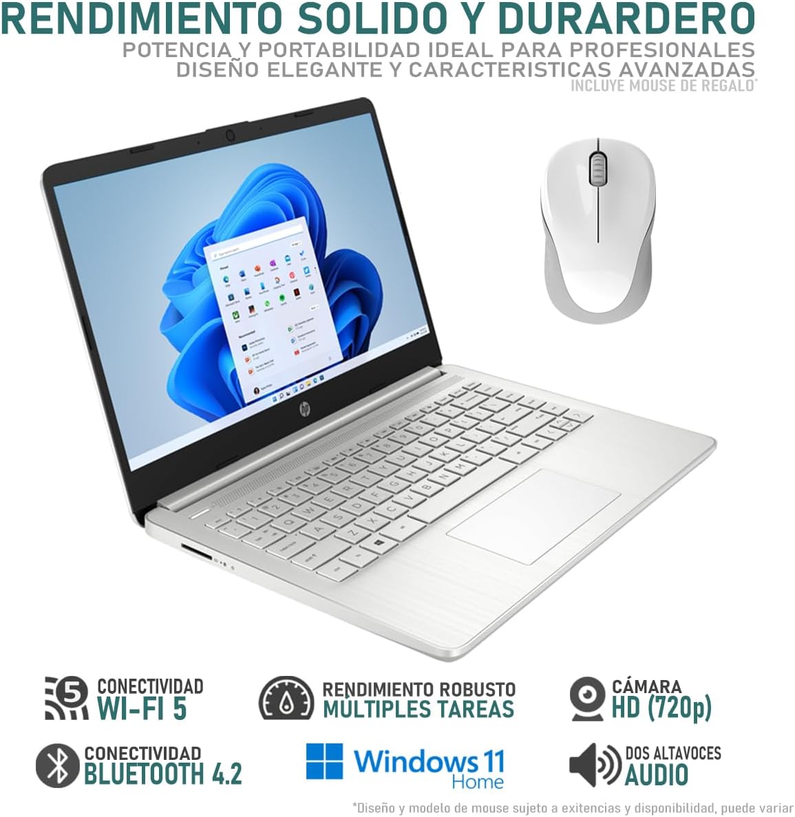 HP Laptop 15 Intel Core i5 1235U 16GB RAM 256GB SSD 15.6" Windows 11 Home Teclado en Ingles + Mouse DXT