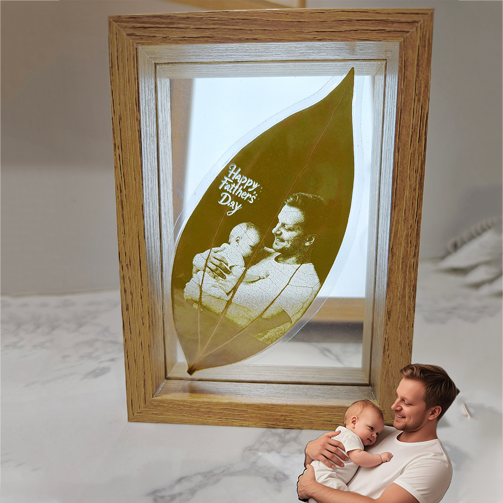 Customized Leaf Carving Photos with Frames Decor Father's Day Gift FHC51098