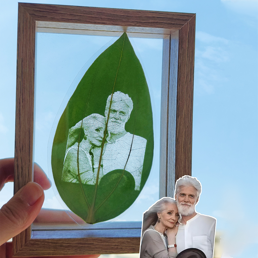 Customized Leaf Carving Photos with Frames Decor Father's Day Gift FHC51101