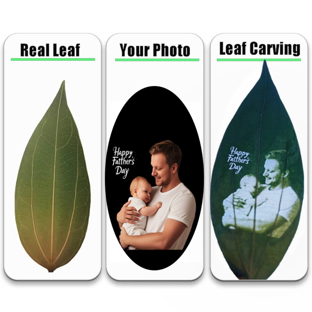 Customized Leaf Carving Photos with Frames Decor Father's Day Gift FHC51098